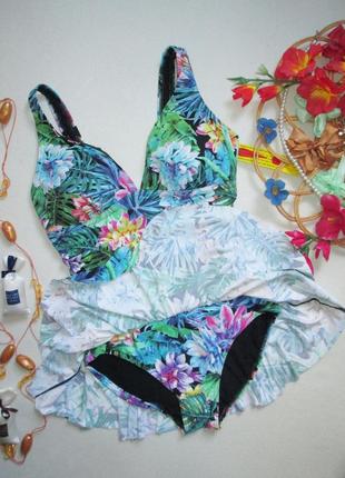 Шикарный слитный купальник платье в тропический принт m&s 🍒🍹🍒2 фото