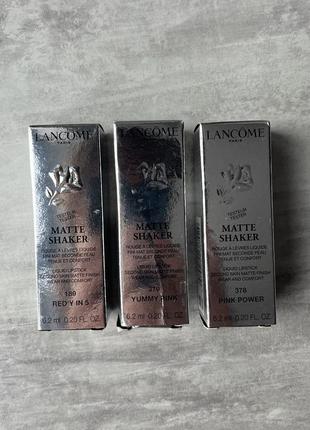 Матова рідка помада lancome matte shaker5 фото