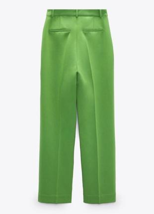 Шикарные яркие зелёные брюки zara7 фото