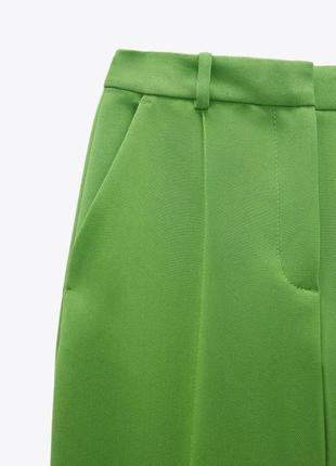 Шикарные яркие зелёные брюки zara6 фото