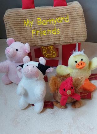 Развивающая мягкая игрушка my barnyard friends домашние животные в домике3 фото