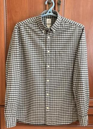Сорочка h&m shirt regular fit в клітку/клітчаста