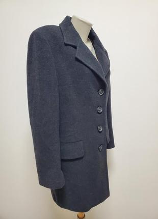 Дуже шикарне якісне італійське вовняне пальто кашемір темно-сіре3 фото