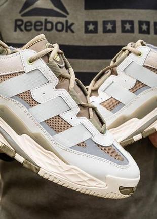 Adidas niteball white olive, кросівки чоловічі адідас осінь-весна, кроссовки адидас мужские3 фото