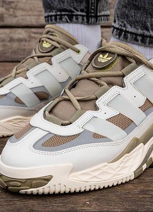 Adidas niteball white olive, кросівки чоловічі адідас осінь-весна, кроссовки адидас мужские8 фото