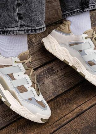 Adidas niteball white olive, кросівки чоловічі адідас осінь-весна, кроссовки адидас мужские