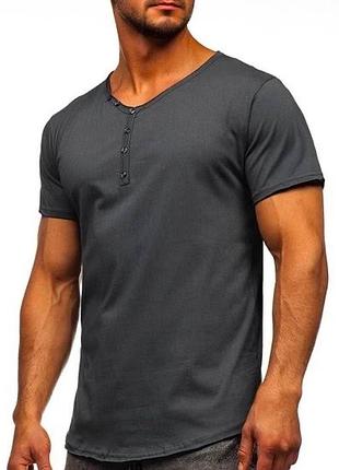 Базовая мужская темно серая футболка размер s m l