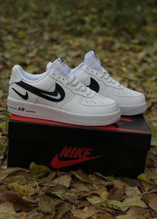 🔥nike air force 1 low '07 fm cut out swoosh white black🔥