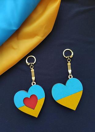 Брелок из фанеры сердце "с украиной в сердце" 2