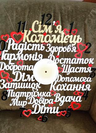 Годинник настінний "сім'я" зі словами