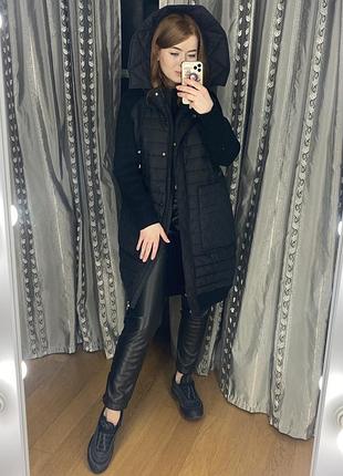 Демісезонне французське пальто cristina чорне стьогане