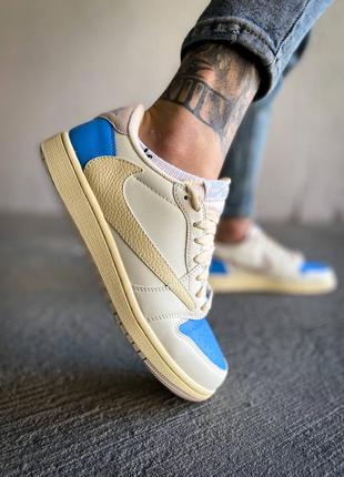 Мужские кожаные кроссовки nike air jordan low "travis scott"#найк