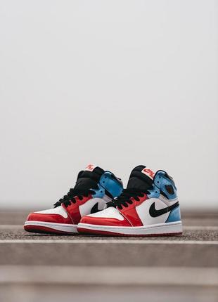 Женские высокие кожаные кроссовки nike air jordan 1 🇫🇷#найк