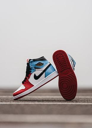 Женские высокие кожаные кроссовки nike air jordan 1 🇫🇷#найк5 фото