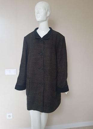 Якісне демісезонне пальто з шерстю та кашеміром батал marcona