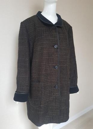 Якісне демісезонне пальто з шерстю та кашеміром батал marcona3 фото