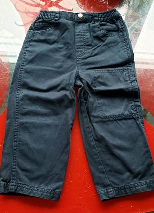 George широкие прямые джинсы на резинке мальчику 2-3г 92-98 см синие1 фото