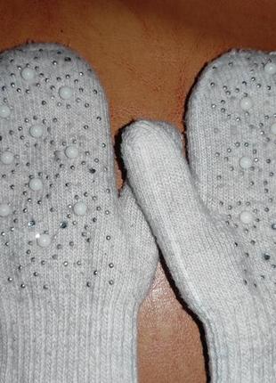 Теплые рукавички девочке3 фото