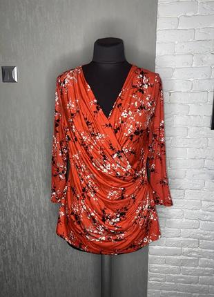 Блуза блузка у квітковий принт в японському стилі m&co , 54р