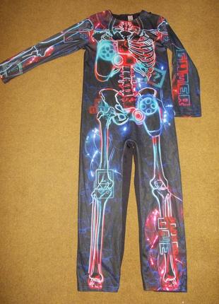 Карнавальный костюм комбинезон скелет на 5-6 лет 110-116см