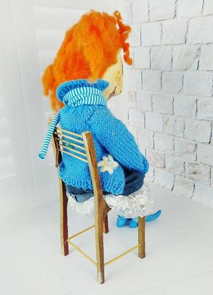 Авторская текстильная кукла пеппи длинный чулок9 фото
