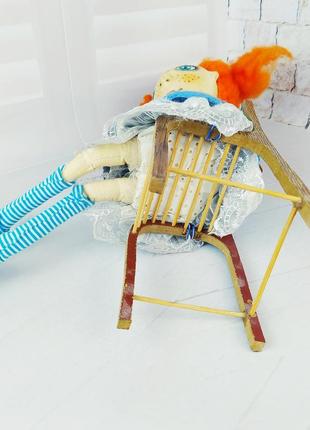 Авторская текстильная кукла пеппи длинный чулок7 фото