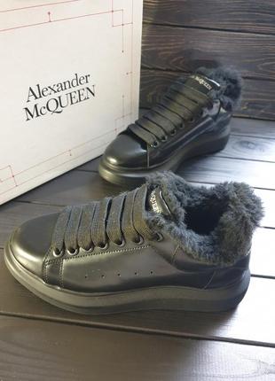 Кеди зимові на хутрі натуральна шкіра alexander mcqueen