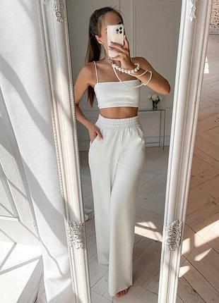 Штани прямого крою велюрові 2