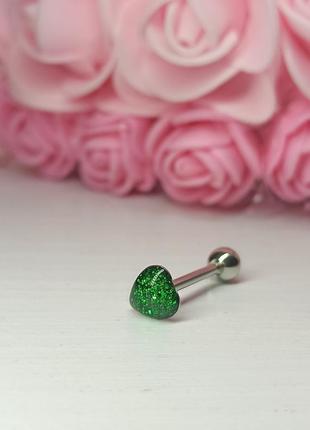 Пирсинг штанга в язык сердечко