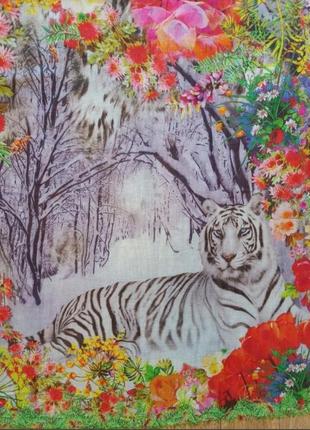 Ошатна шаль палантин шарф восточний стиль тигры2 фото