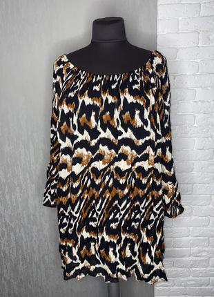 Вільна блуза блузка в тигровий принт evans , xxxl 56-58р1 фото