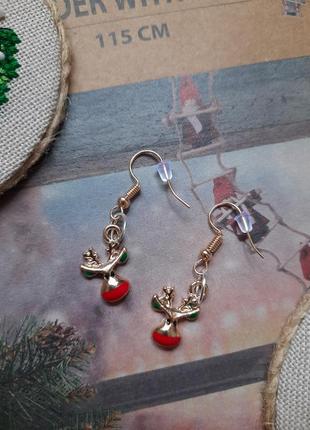 Сережки бижутерия новогодние