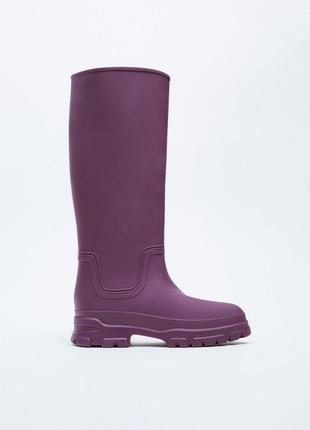 Чоботи  нової колекції zara, фіолетово кольору