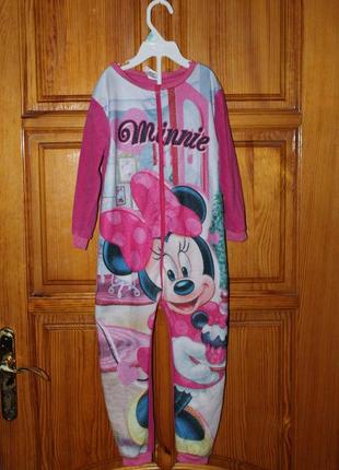 Человечек комбинезон disney минни маус дисней флис 3-4 года