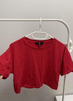 Червона вкорочена футболка, топ missguided