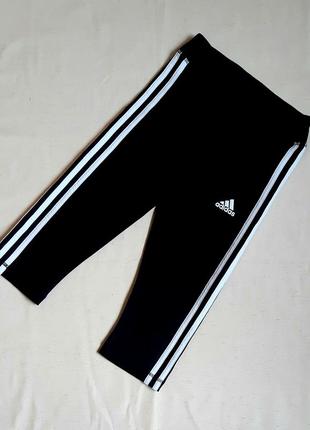 Спортивные штаны aeroready adidas укороченные унисекс черные плотные на 11-12 лет