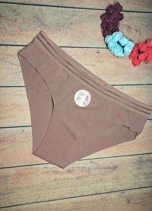 Трусики слипы турция лазерка бесшовные, однотонные, мягкие и эластичные, тм vanilya secret.