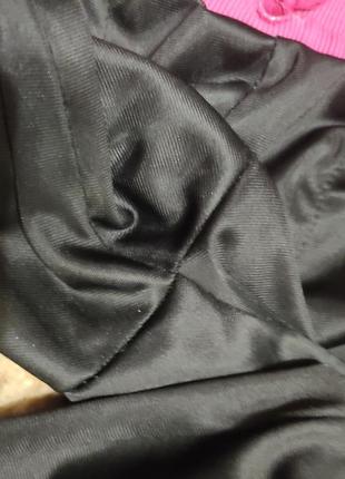 Фірмові спортивні штани на байці 134-140 чорні з малиновим штани утеплені4 фото