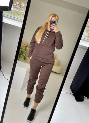 Тёплый женский спортивный костюм на флисе