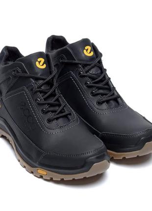 Мужские зимние кожаные ботинки е-series active drive black