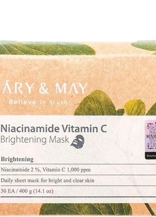 Mary & may niacinamide vitamin c brightening mask pack - освітлювальна маска для обличчя з ніацинамідом та вітаміном c