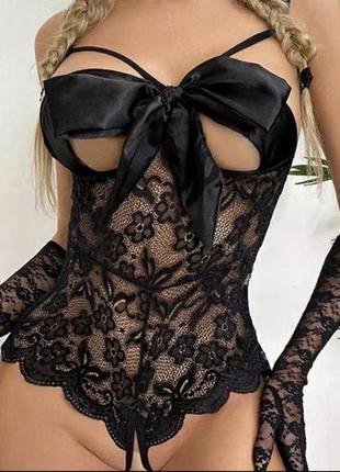 Кружевной боди с открытым доступом 🔥