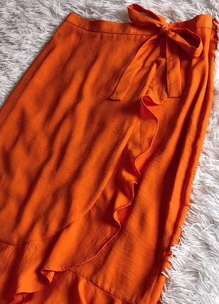 Яркая оранжевая юбка george с имитацией запаха