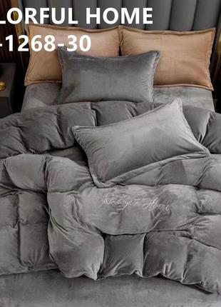 Плюшевое велюровое постельное бельё микрофибра турция теплый комплект постельного белья,  теплое зимнее постельное 200×230