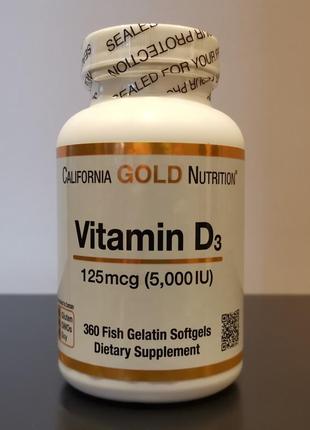 Витамин д3 5000iu - 360 капсул / california gold nutrition сша