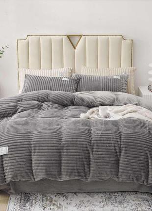 Плюшевое велюровое постельное бельё микрофибра турция теплый комплект постельного белья,  теплое зимнее постельное 200×2305 фото