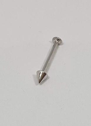 Серебряная серьга для пирсинга брови.  7016с