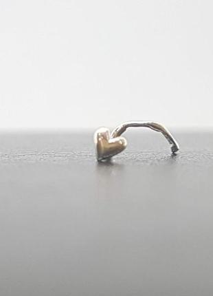 Серебряная серьга-пирсинг в нос.  1003с1 фото