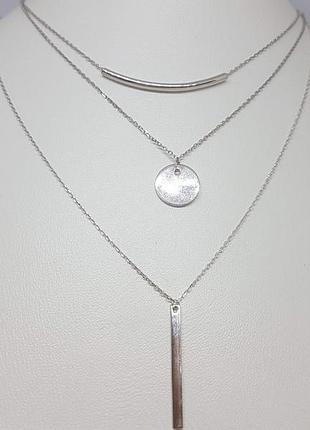 Серебряное колье. 90801146 2