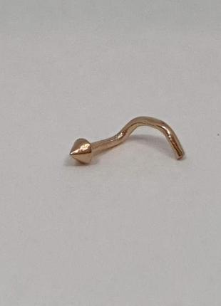 Золота сережка-пірсинг в ніс. артикул 1020